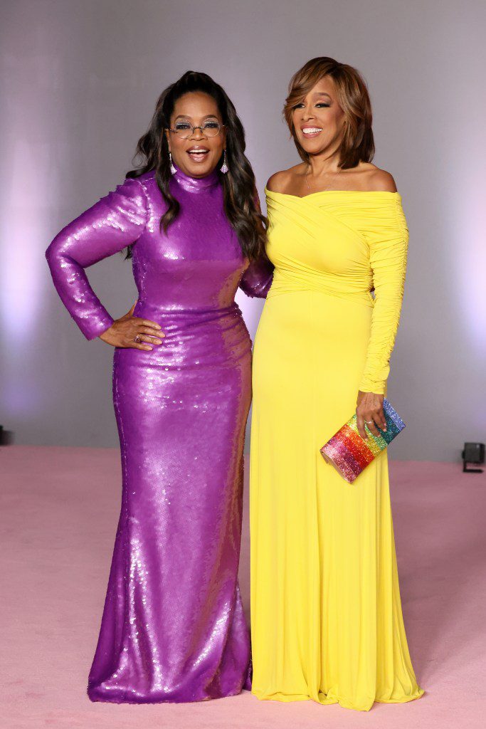 Oprah and Gayle in. gowns