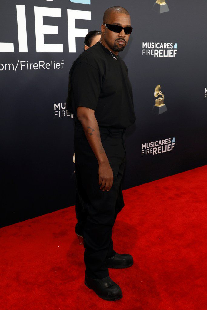 Kanye West wearing all black